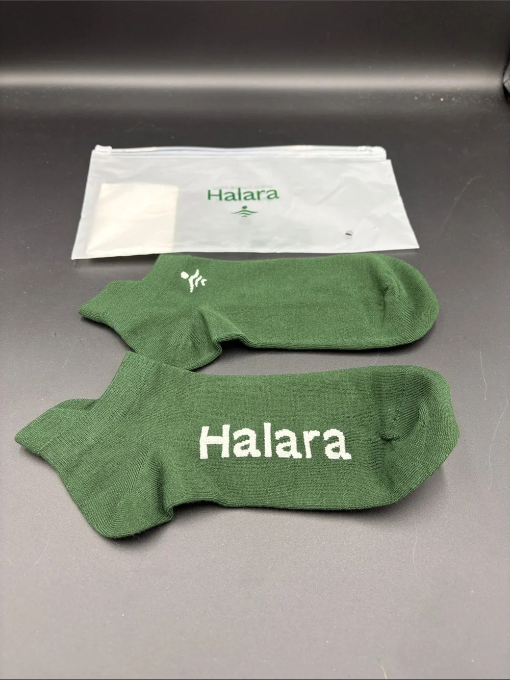 Brand New HALARA Green Low-Cut Athletic Socks with Logo